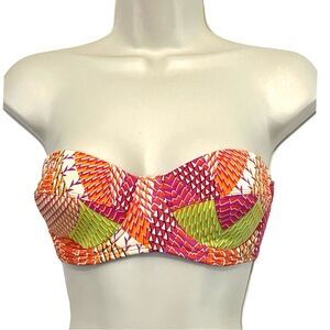 ECHO Design Havana Geo Print Underwire Bandeau Bikini Top, Multi-Colors, Medium